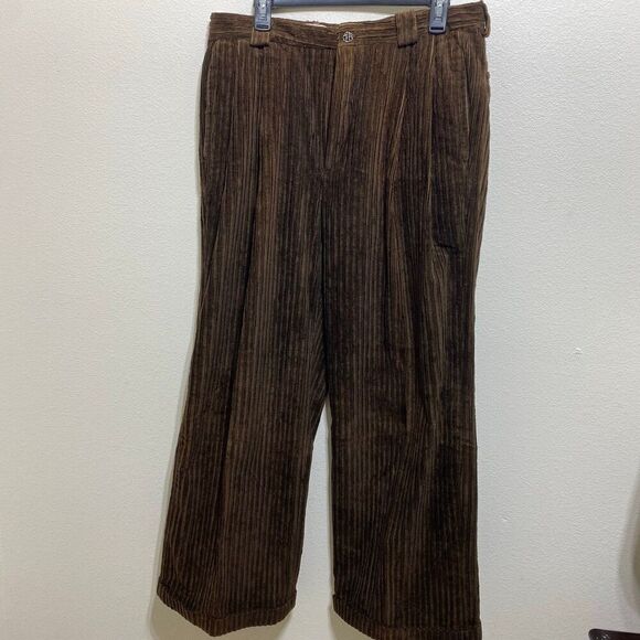 Men's Antonello Za Corduroy Wide Leg Trousers Size 50 Made In Italy - Picture 1 of 12